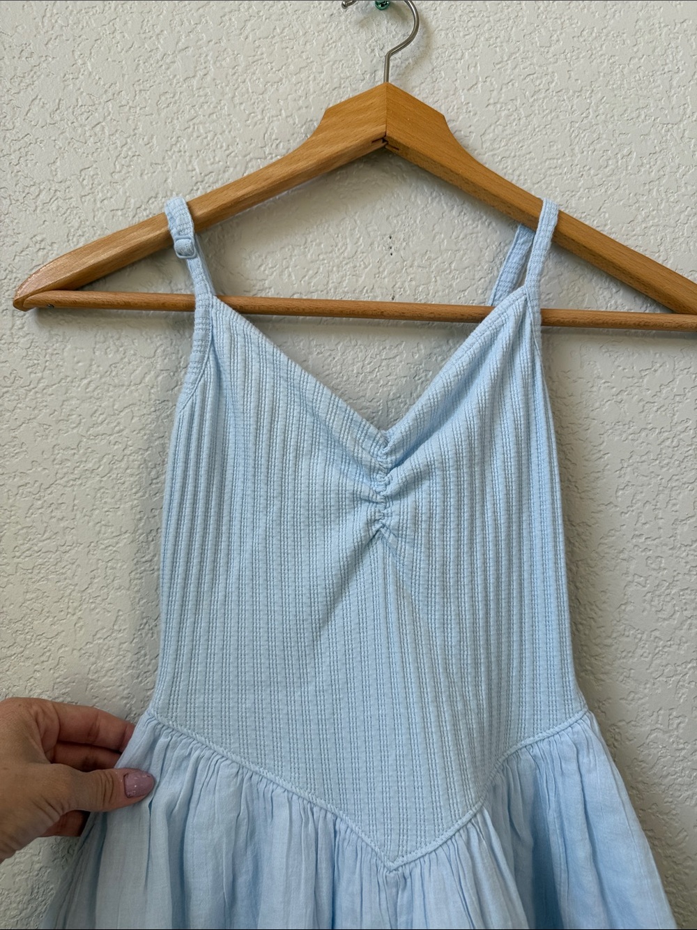 Aerie Endless Memories Dress Eyelet Blue Womens size XXSmall - Picture 5 of 12